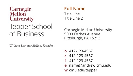 Tepper Standard Business Card Front